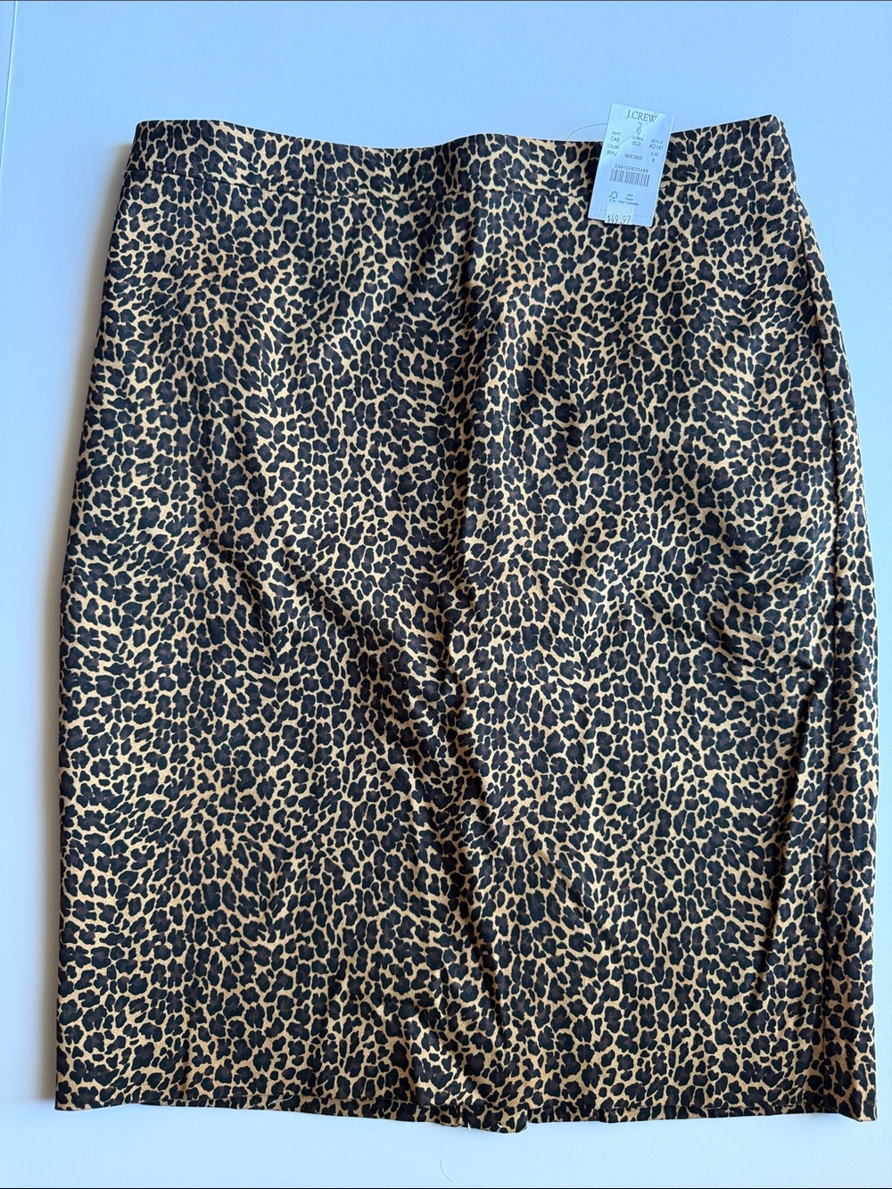 J. Crew Leopard Print Pencil Skirt - Black & Tan NWT sz 6 $49 *Kh